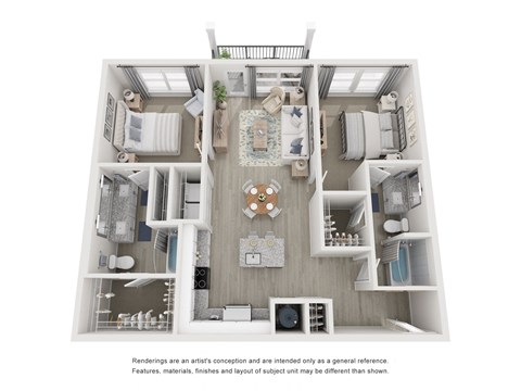 a 3d floor plan of a residence
